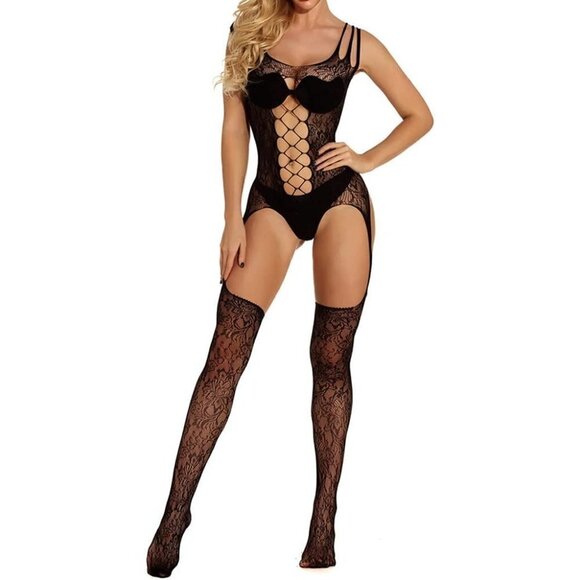FISHNET Body Stockings Mesh Lingerie Bodysuit Body Soft BDSM Bondage Cosplay NWT - Picture 4 of 7